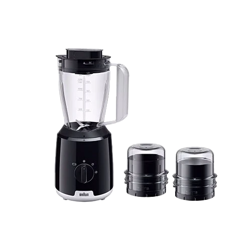 Braun Blender PowerBlend 1 JB1023 3 in 1 - Powerful 600 W Motor - 1.5 Liters Capacity - 2 Speeds and Pulse - Black