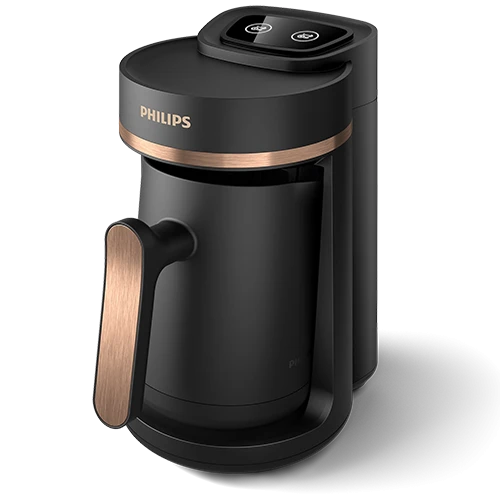 Philips Series 5000 Turkish Coffee Maker HDA150/62 -4 Cup Capacity - Slow Brew Function - Easy-Touch LED Buttons - Overheat & Overflow Protection - Black / Bronze