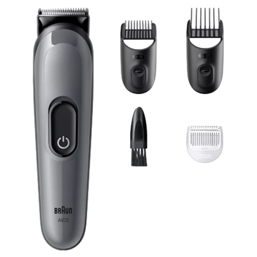 Braun 4-in-1 Series 3 AIO3500 - Trims, Styles, and Clips Beard and Hair with Ultra Sharp Blade Box CEEMEA - Grey