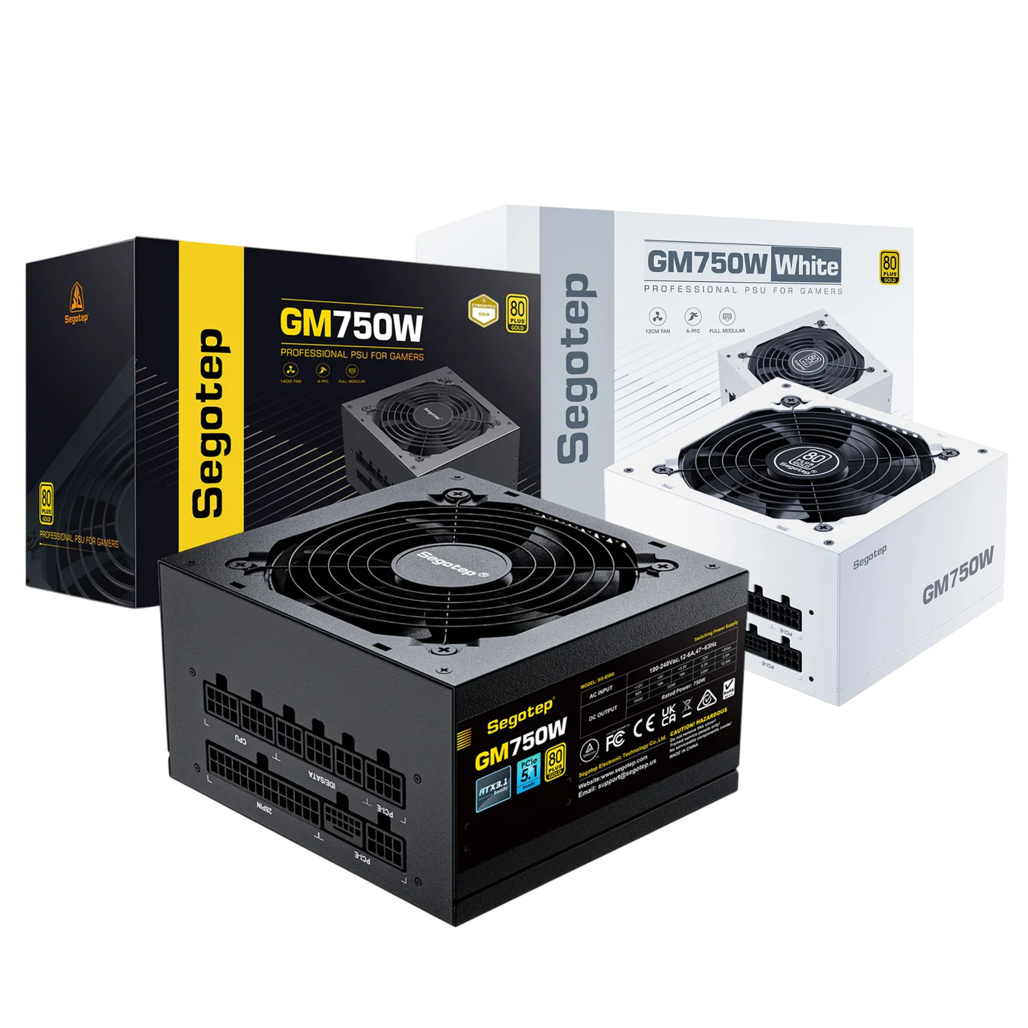 Segotep Power Supply GM750W - 80 Plus Gold Certified - Fully Modular Design - 750W Rated Output