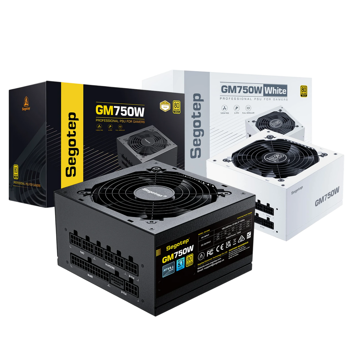 Segotep Power Supply GM750W - 80 Plus Gold Certified - Fully Modular Design - 750W Rated Output