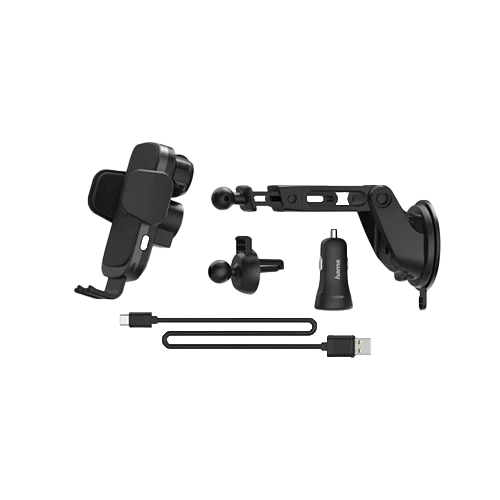 Hama FC10 Motion Wireless Car Charger 188300 - 10W - Motion Sensor - USB-C Charging Interface - Black