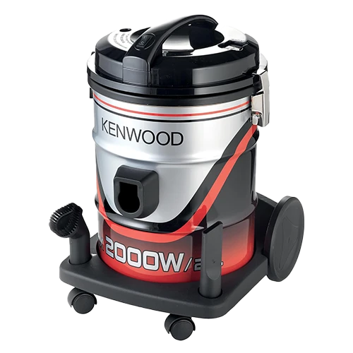 Kenwood VDM40.000BR Drum Vacuum Cleaner - 2000W - Strong Suction - 20L Large Capacity - Multi-Surface Cleaning - Washable Filter - Black / Red