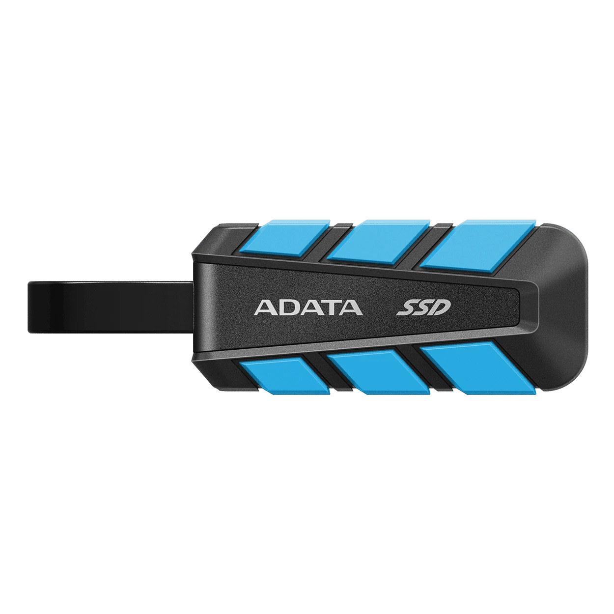 Adata SC740 External SSD - USB 3.2 Gen2 - Up to 1,050 MB/s Read and 1,000 MB/s Write - Rugged durability - Built-in USB-C Transfer Cable - Black / Blue