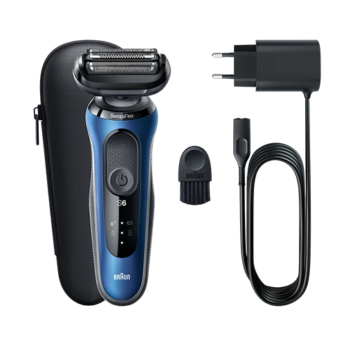 Braun Series 6 Electric Shaver 61-B1000s - A Close Shave Surprisingly Gentle on Sensitive Skin with SensoFlex and AutoSense Technology - Blue