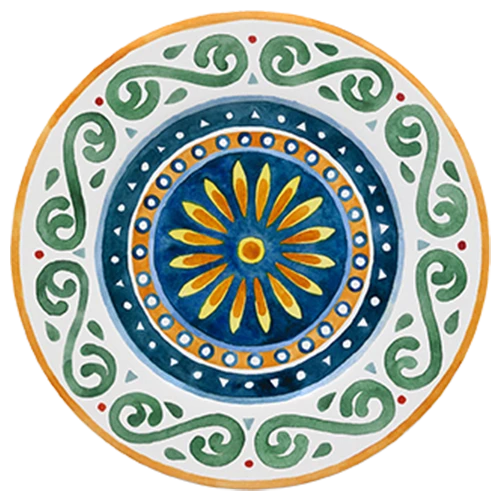 Saturnia Capri Porcelain Dessert Plate Ischia Frutta 14004#Z76 21 cm - White