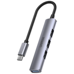 Unitek 4-in-1 USB-C Hub H1208B - Data Transfer Speed up to 5Gbps - 4 USB-A Ports - Ultra-Slim Design - Plug and Play - Space Grey