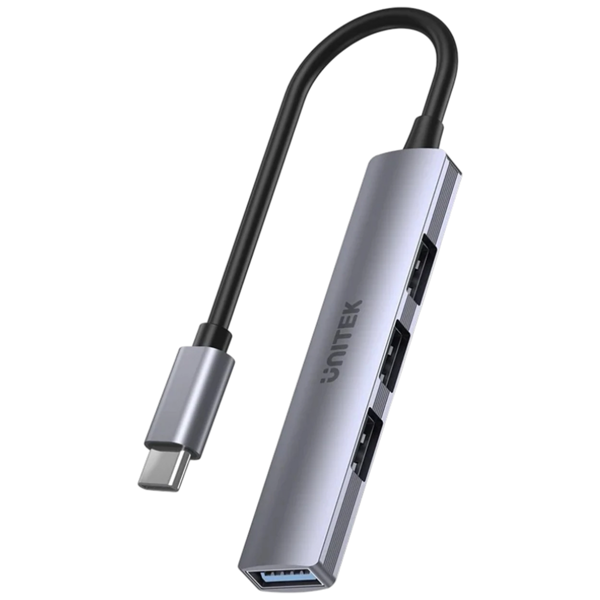 Unitek 4-in-1 USB-C Hub H1208B - Data Transfer Speed up to 5Gbps - 4 USB-A Ports - Ultra-Slim Design - Plug and Play - Space Grey