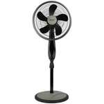 Delmonti Stand Fan Model DL295 - 60W Motor - 16 Inches - 5 Powerful Blades - 3 Speed Settings - LED Screen Display - Black