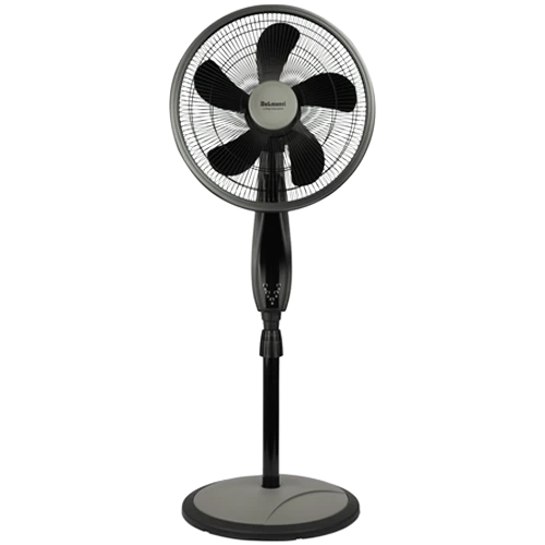Delmonti Stand Fan Model DL295 - 60W Motor - 16 Inches - 5 Powerful Blades - 3 Speed Settings - LED Screen Display - Black