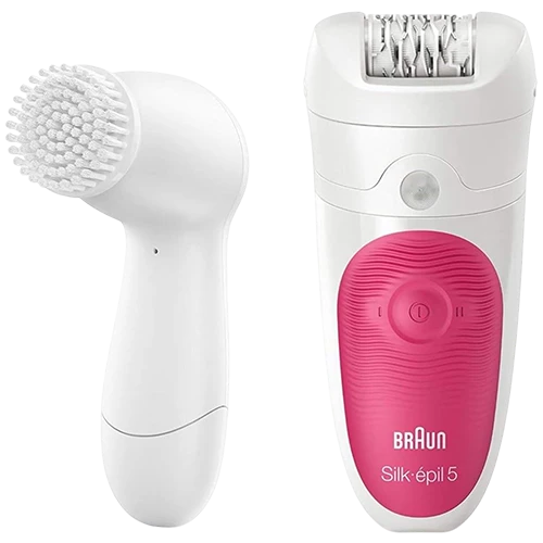 Braun Silk-épil 5 SE5-539 - Epilates, Shaves, and Cleanses with Wet & Dry Technology and Facial Cleansing Brush - White