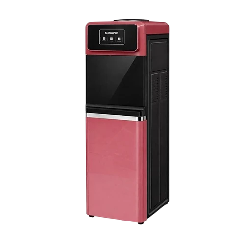 Shownic Water Dispenser with Refrigerator YT-R388BR - Three Water Outlets- Enhanced Safety Systems - Glass Pink
