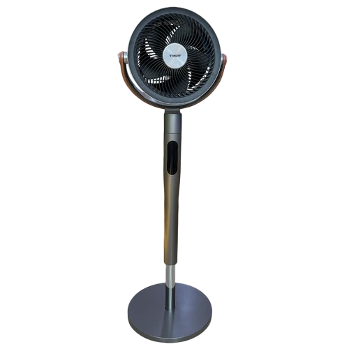 Tosot Vertical Standing Fan - Adjustable Height and Tilting Head - High-Efficiency Cooling Technology - 8 Speeds - Bluish Silver
