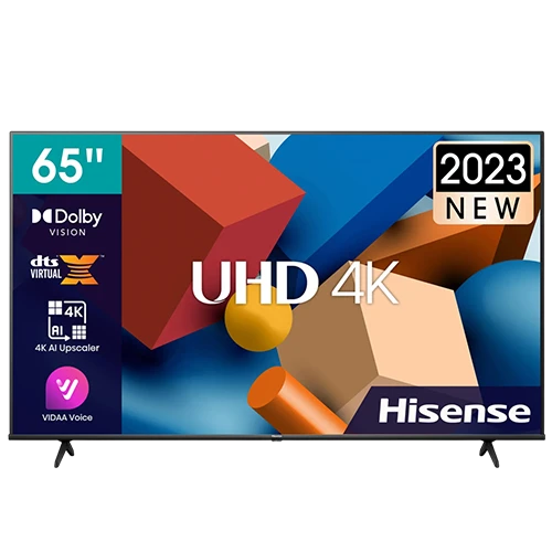 Hisense Television 65A61K - 65 Inch - Direct Full Array Backlight - VIDAA Smart OS - HDR & Dolby Vision - 4K UHD with Pixel Tuning Technology - Slim Elegant Design - Black