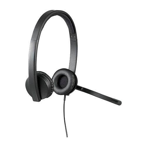 Logitech H570e USB Stereo Headset - USB-A Plug-and-Play - Digital Signal Processing (DSP) & Dynamic EQ - Noise-Cancelling Bi-directional Mic - Black