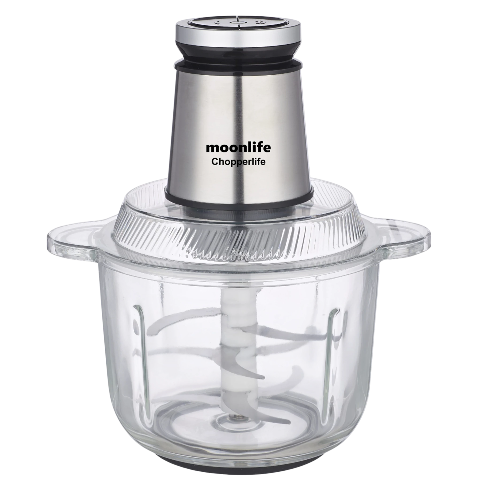 Moonlife Glass Chopper MF329 Chopperlife - 600W - 3L Thick Glass Bowl - Silver
