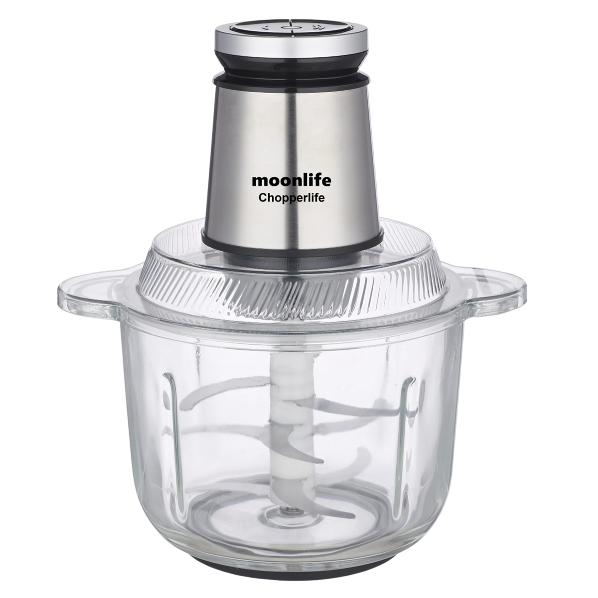 Moonlife Glass Chopper MF329 Chopperlife - 600W - 3L Thick Glass Bowl - Silver
