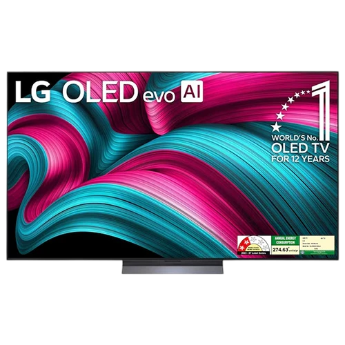تلفزيون إيفو LG OLED مقاس 65 إنج C5 موديل OLED65C56LA - معالج α9 AI بدقة 4K من الجيل الثامن -OLED إيفو مع تقنية تعزيز السطوع - 100% دقة وحجم الألوان -معدل تحديث مع VRR يصل إلى 144 هرتز- تقنيةدولبي فيجن ودولبي أتموس - أسود