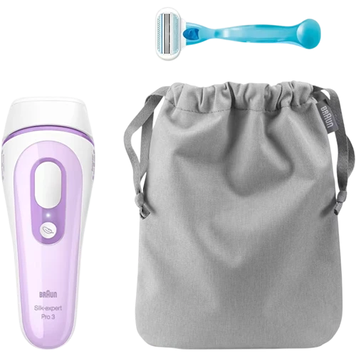 Braun Hair Removal PL3011 Silk Expert Pro 3  With 2 Extras Venus razor And Premium Bag. -  White/Lilac