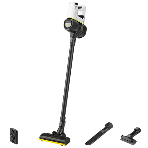 Karcher VC 4 Cordless Handheld Vacuum Cleaner - 30-Minute Runtime - Active Floor Nozzle Technology - 3-Stage Filtration System - Black / Yellow
