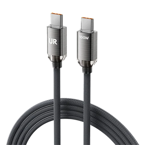 UR Power USB-C To C Cable U100WCR - 1 Meter Length - Delivers Power Up to 100W - High-Speed Data Transfer Up to 480 Mbps - Durable Build - Dark Gray