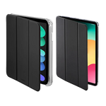 Hama Fold Clear Tablet Case - iPad Folio - Pen Compartment & Automatic Power Control - Lightweight Polyurethane with Transparent Back - Black