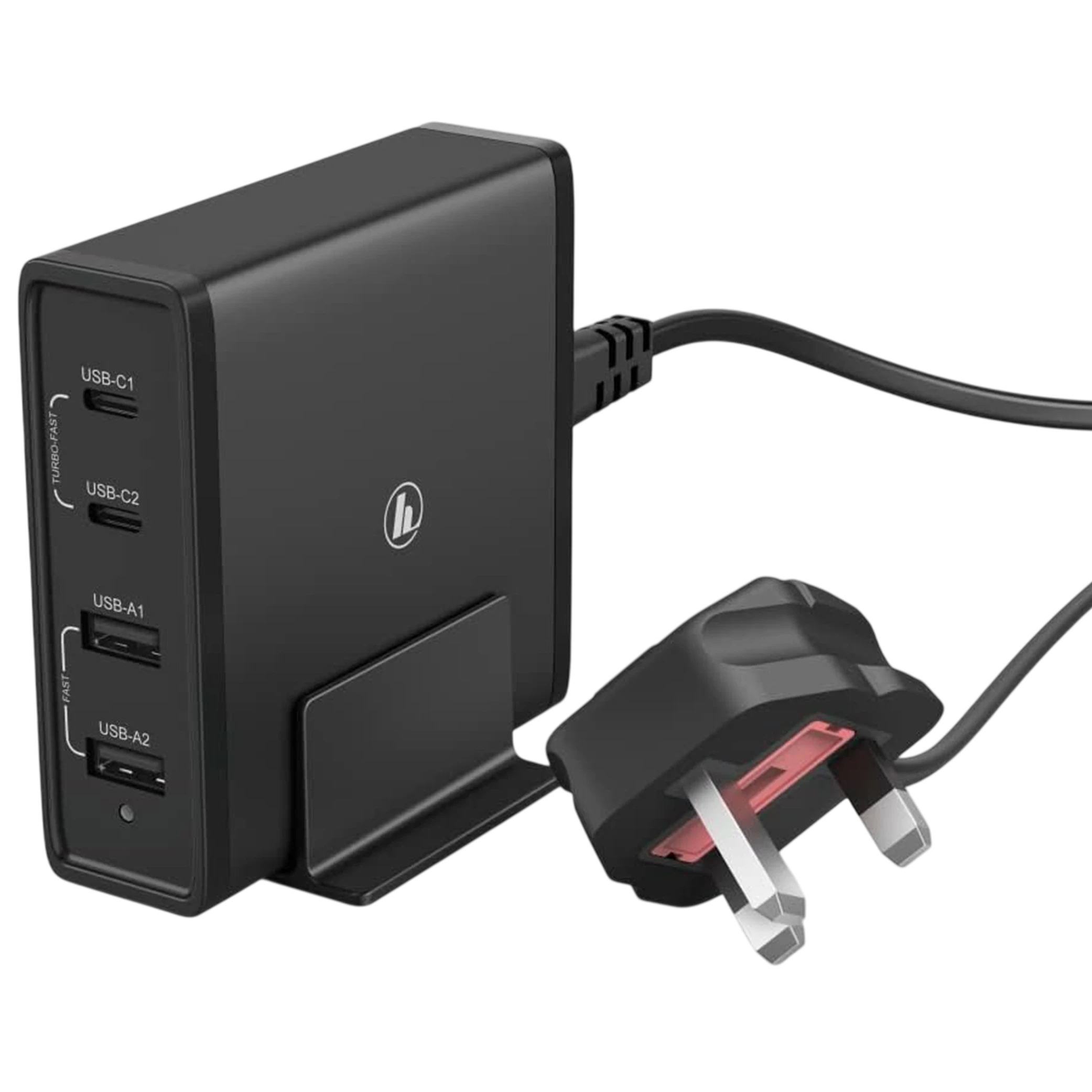 Hama Charging Station 73183376 - 65W - 4 Way (2x PD USB-C, 2x USB-A) - Built-in Safety Protection - Simultaneous Multi-Device Charging - Black