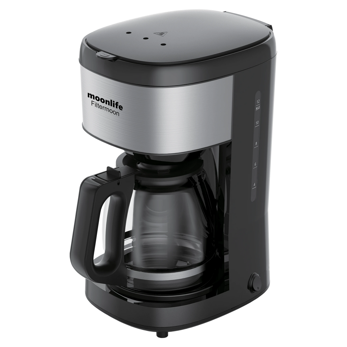 Moonlife Filtermoon MF219 Drip Coffee Machine - 1080 W - 12-Cup Capacity - Automatic Switch-Off - Heat-Preserving Base - Black