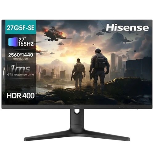 Hisense Gaming Monitor 27G5F-SE - 27 Inch Fast IPS - 165Hz Refresh Rate - QHD 2K Resolution - 1ms (GtG) Response Time - AMD FreeSync Premium - Black