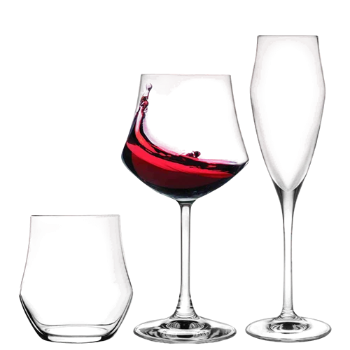 RCR Glass Ego 18 Pieces Set Black Edition - Transparent