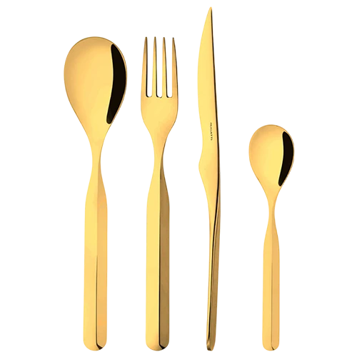 Bugatti Cutleries Vidal Gold 24 Pieces Set in Wood Box IGD-075W50MB - Gold