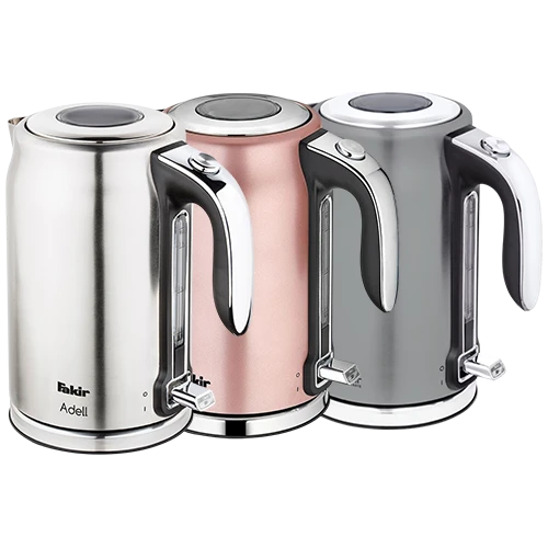 Fakir Adell Stainless Steel Kettle - 1.7L Capacity - 2200W Powerful Heating - 360° Rotating Base - Dry-Boil & Overheat Protection - Stainless Steel