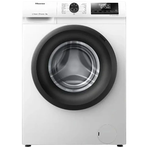 Hisense Front Load Washer WFQP8012WS - 8 Kg and 1200 RPM Spin Speed - Advanced Spin Technology - LED Display - Multiple Wash Programs - White
