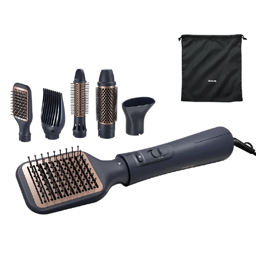 Philips Air Styler 5000 BHA530/03 - 5 Styling Attachments - 4× Ionic Care - Argan Oil Ceramic Plates - 1000W Power - Black