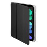 Hama Fold Clear Tablet Case - iPad Folio - Pen Compartment & Automatic Power Control - Lightweight Polyurethane with Transparent Back - Black
