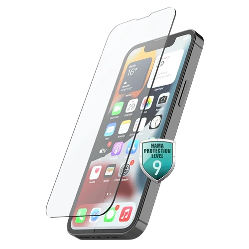 Hama Premium Crystal Glass Screen Protector for iPhone 13 mini 213005 - 10H Nano Tech Tempered Glass - Ultra-Clear 0.33mm Profile - Easy-On Eco Mounting Frame - Transparent