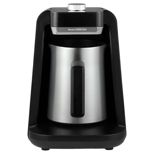 Arzum Okka Rich Spin Pro OK0026CR Turkish Coffee Machine - 1–5 Cup Capacity -  8 Brewing Modes -Smart Overflow Prevention - Black / Chrome