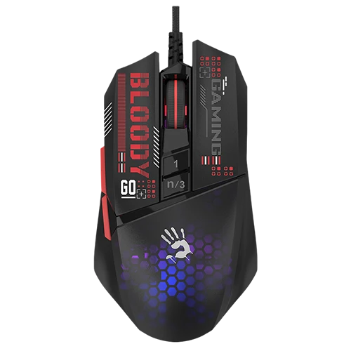 Bloody Lightweight RGB Gaming Mouse W60 Max Mini - Black