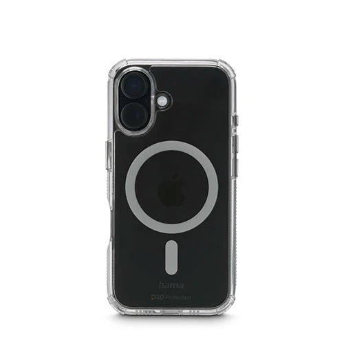 Hama Extreme Protect Magnetic Case - iPhone 16 Protective Cover - Military-Grade D3O Impact Protection - 3.5m Drop Tested & MagSafe Compatible - Transparent