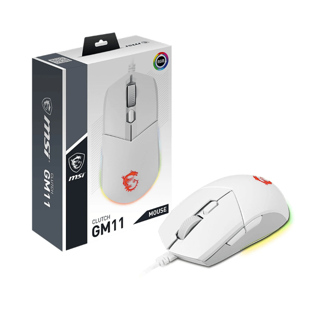 MSI Clutch GM11 Gaming Mouse - 5000 DPI - Wired - Symmetrical Design