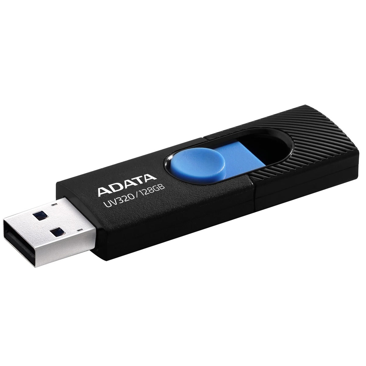 Adata USB Flash Drive UV320 - Quick-Slide Capless Design - High-Speed USB 3.2 Gen 1 Interface - Integrated Strap Mount - Universal Compatibility - Backup ToGo Software
