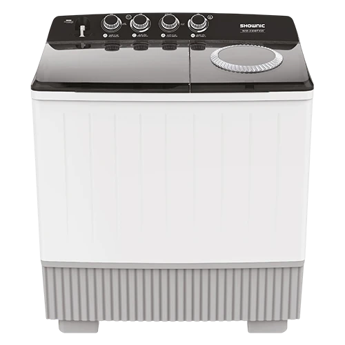 Shownic Twin Tub Washing Machine WM-TT231W - 20/12 Kg Capacity - Rust-Proof Plastic Body - Air Jet Spin Drying - Dual Lint Filter System - Simultaneous Dual Tub Operation - White