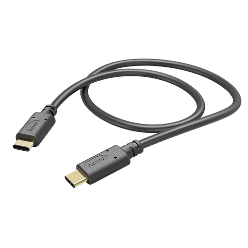 Hama Charging Cable 201589 - 60W - USB-C to USB-C - 1m PVC -High-Speed Data Transfer -  Durable PVC Build - Black
