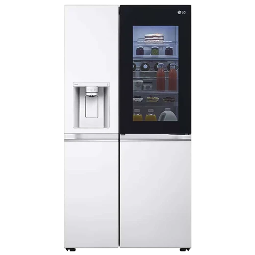 LG InstaView 611L Side by Side Refrigerator GCX-287TVW - InstaView - Linear Cooling & DoorCooling+ - UVnano Technology - Hygiene Fresh+ System - Inverter Linear Compressor - Smart Diagnosis - White