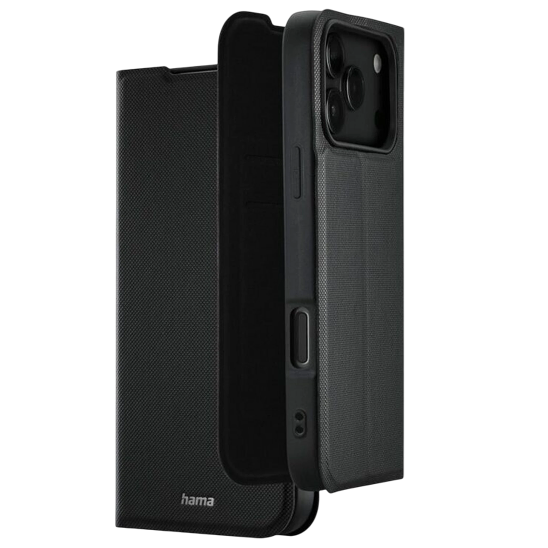 Hama Daily Protect Case for iPhone 17 Pro Max 232411 - Vertical Flip Cover - Stand Function & Magnetic Closure - Durable TPU/PU Materials -  Black