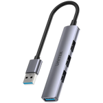 Unitek 4 in 1 USB-A Hub H1208A - 4 USB-A Ports - Reinforced Built-In Cable - Aluminum Alloy Housing - Wide System Compatibility - Plug and Play - Space Grey