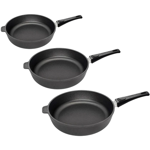 Eurolux Premium Braising Pan 24 cm and 7 cm High with Detachable Handle - Black
