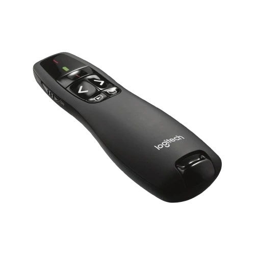 Logitech R400 Wireless Presenter - 15m Range - Red Laser Pointer - 2.4 GHz USB Receiver - Plug & Play - Black