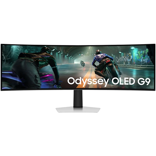 Samsung Odyssey G9 Series 49 Inch OLED Dual QHD LS49DG912SMXUE 144Hz Refresh Rate 0.03 ms Response Time and An Adjustable Height Stand - Silver