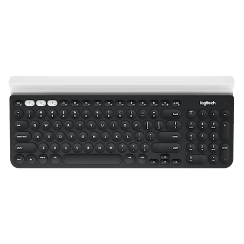 Logitech K780 Multi-Device Wireless Keyboard - 100% Full-size - Scissor PerfectStroke - Bluetooth & 2.4GHz Unifying USB - Integrated Device Cradle - Black